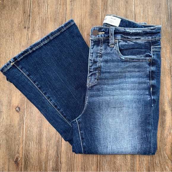 BKE Billie slim fit high rise flare Dark Blue Wash - Picture 2 of 12